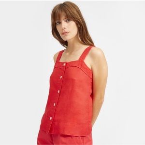 Everlane | The Linen Picnic Top Tomato size 2 EUC
